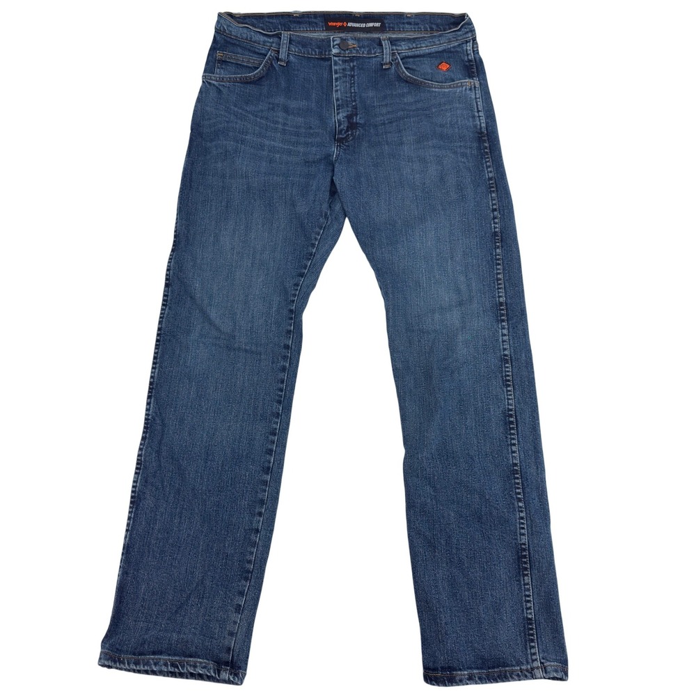 Wrangler Jeans Mens 35x32 Blue FR Flame Resistant Advanced Comfort 10FRAC47D